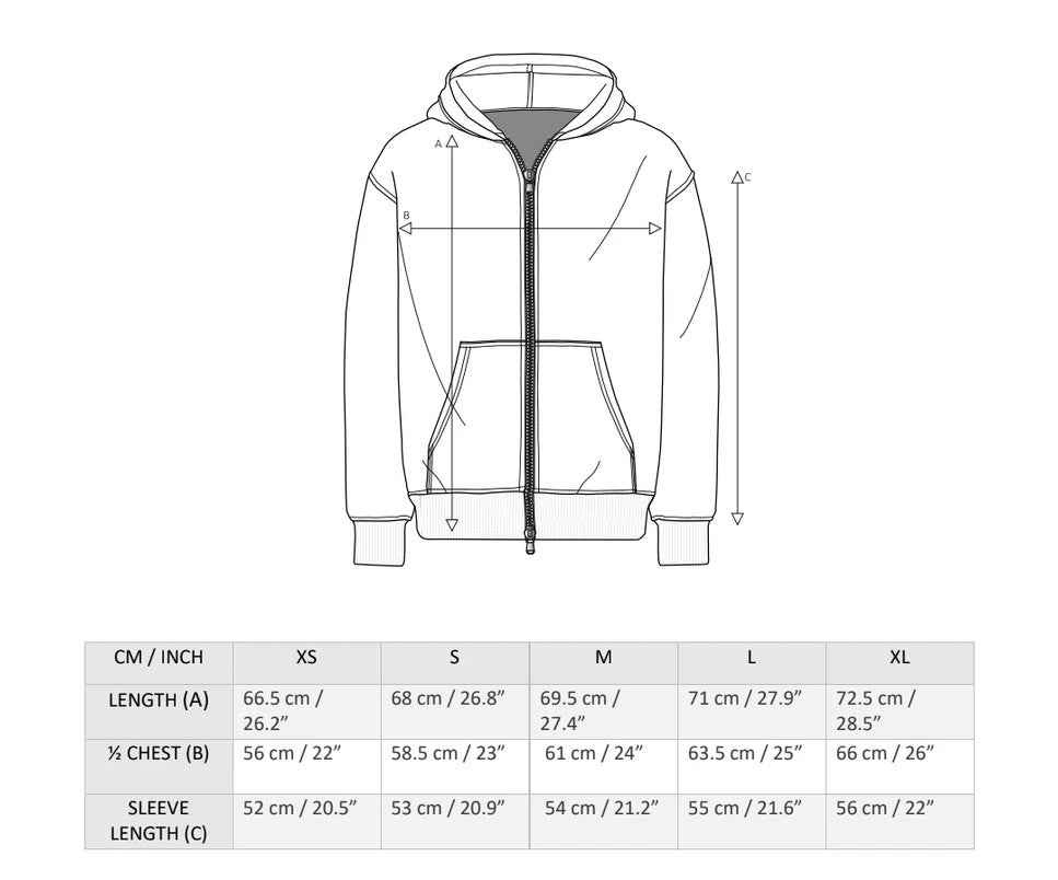 Sudadera Zip Hoodie 600 GSM “Cartelu” Black Edition