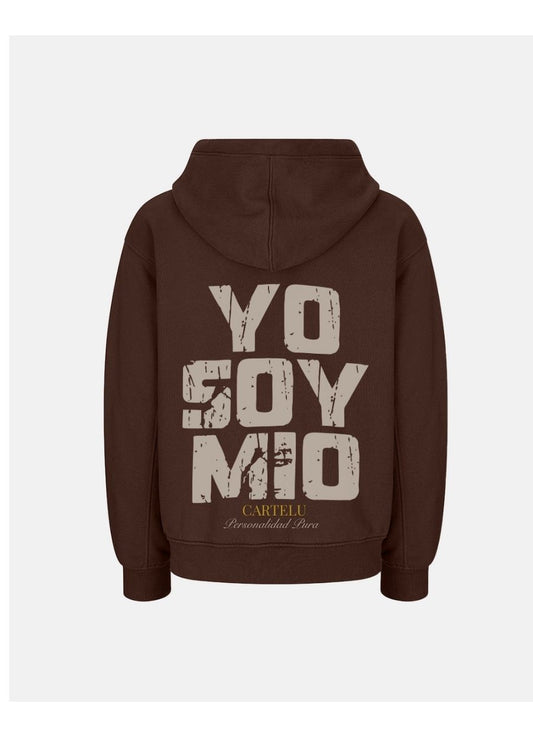 Sudadera Zip Hoodie 600 GSM “Yo Soy Mío” Brown UNISEX