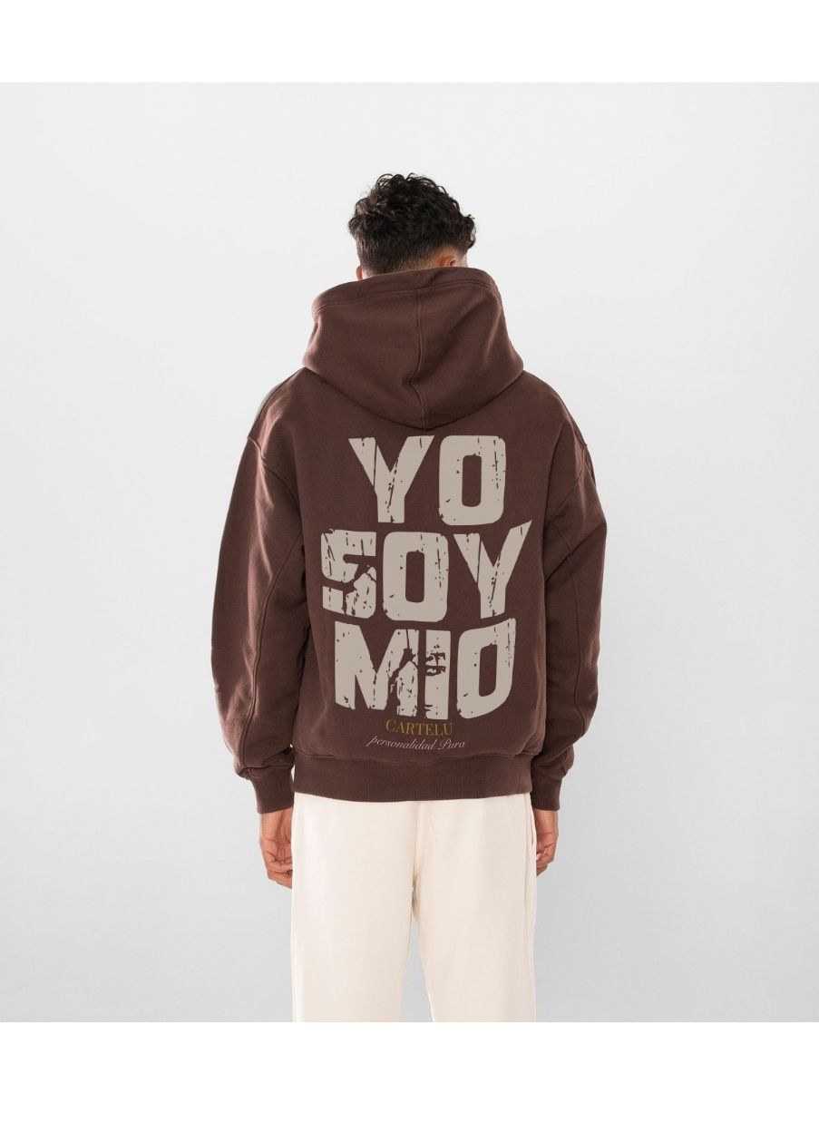 Sudadera Zip Hoodie 600 GSM “Yo Soy Mío” Brown UNISEX