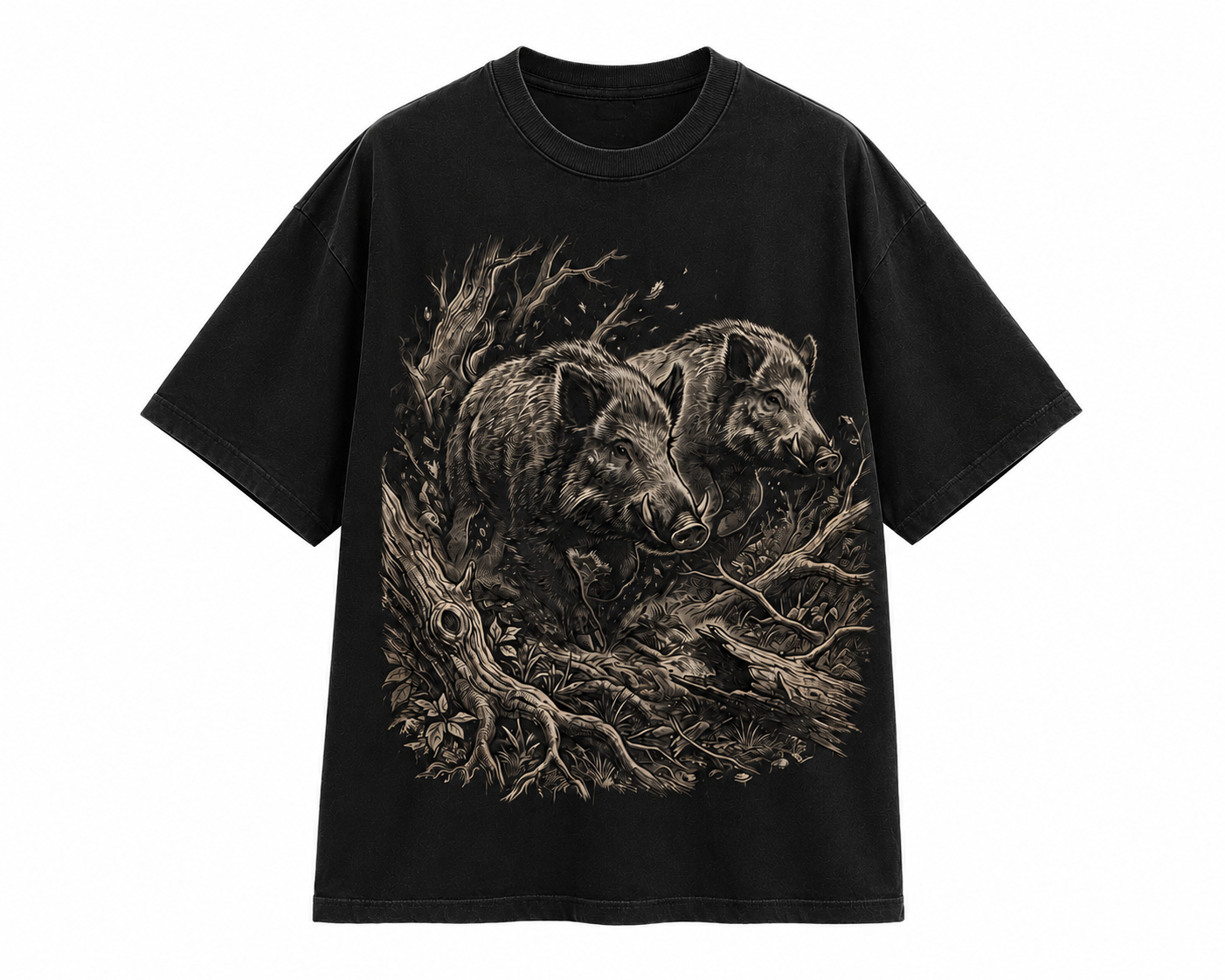 camiseta negra jabalin