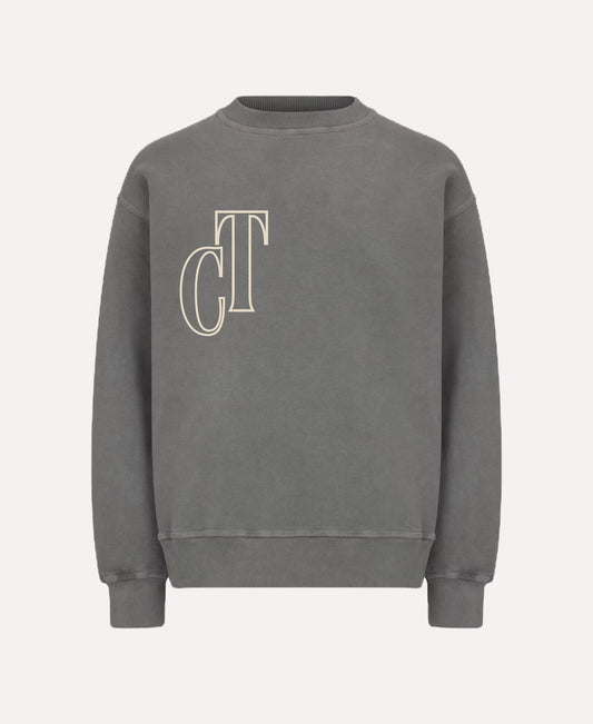 Sudadera unisex Oversize Premium Gris “Cartelu” – Algodón Pesado