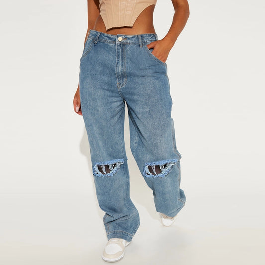 Vaqueros de cintura alta con pernera recta