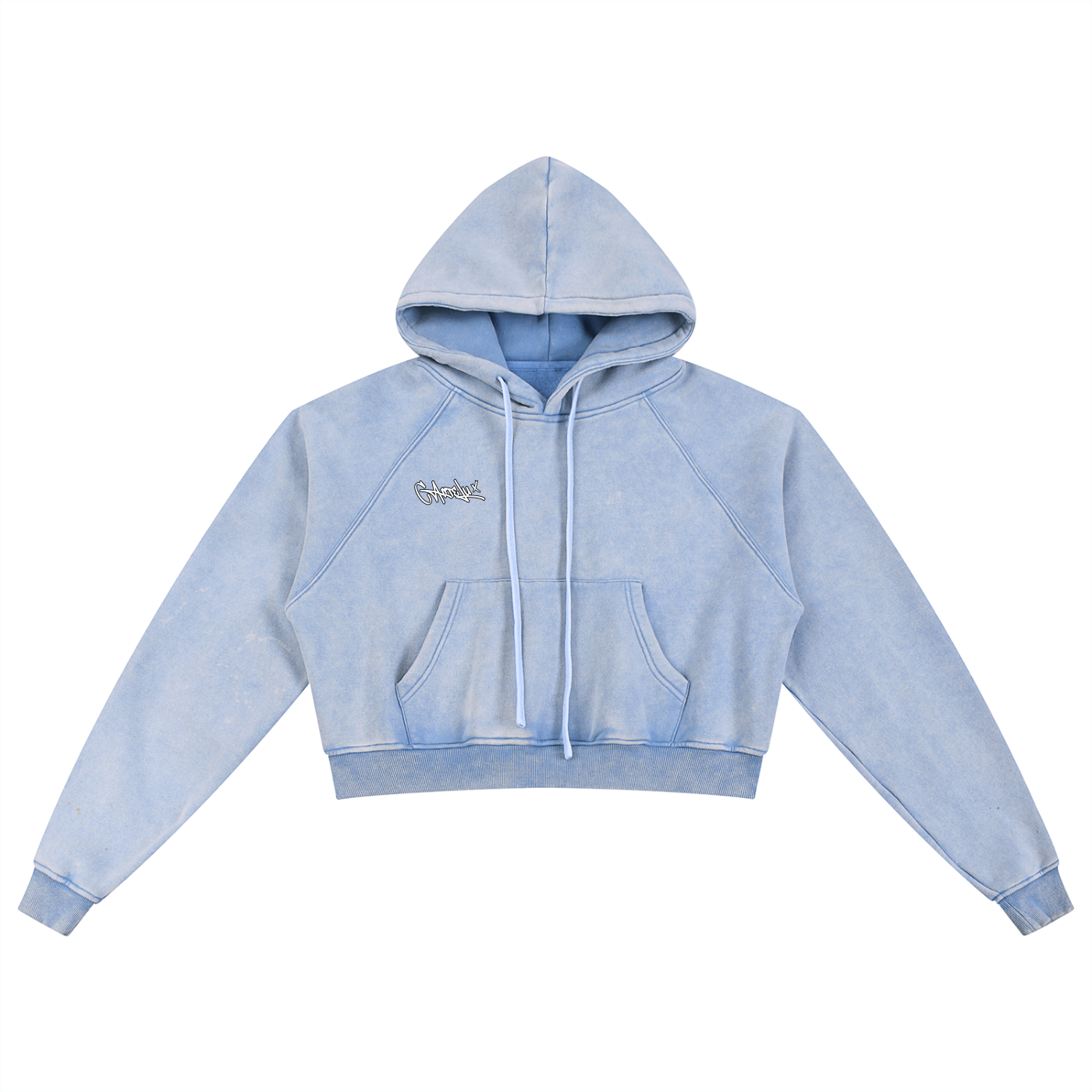 Sudadera corta efecto lavado nieve