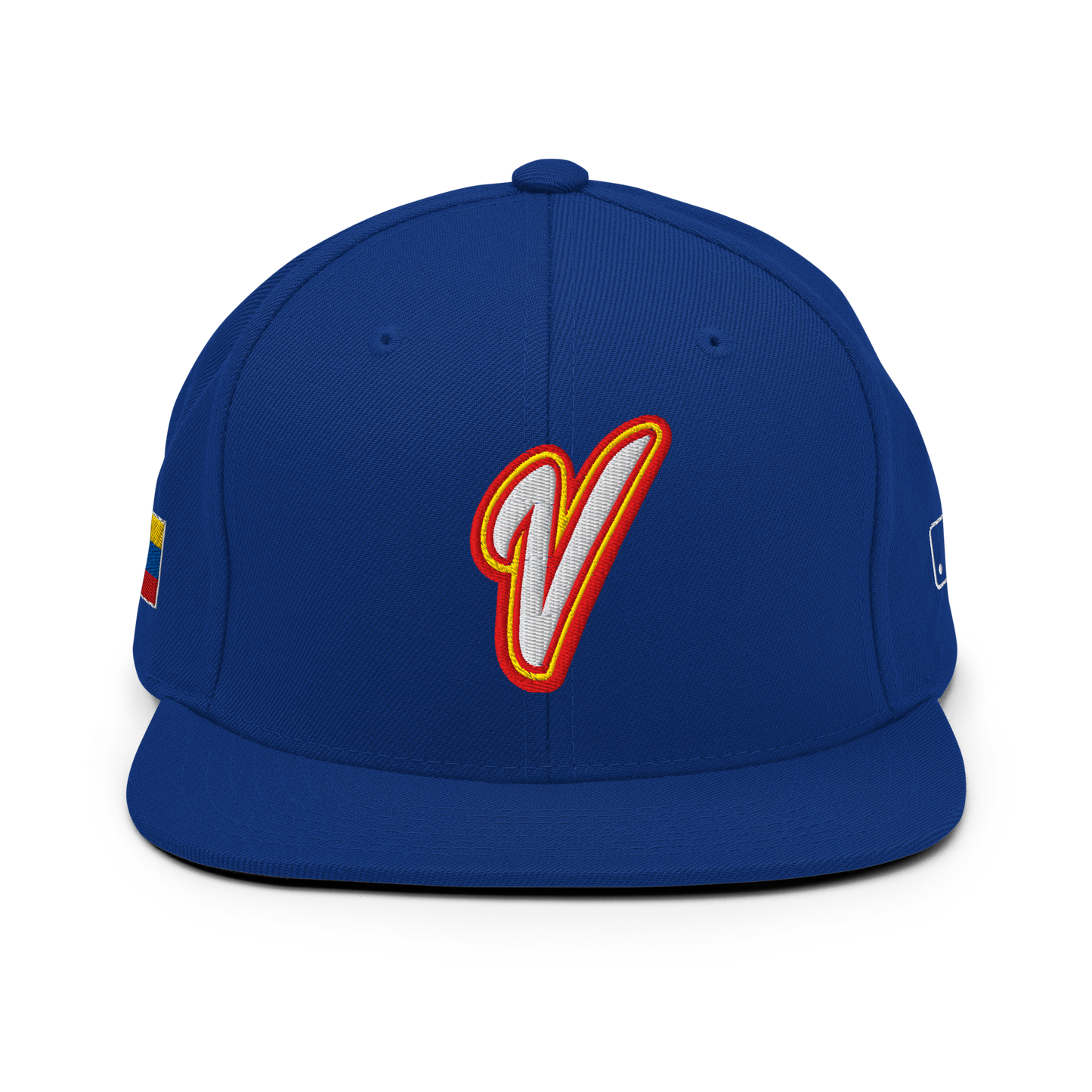 Gorra de Béisbol Venezolana Azul con Logo V y Bandera de Venezuela