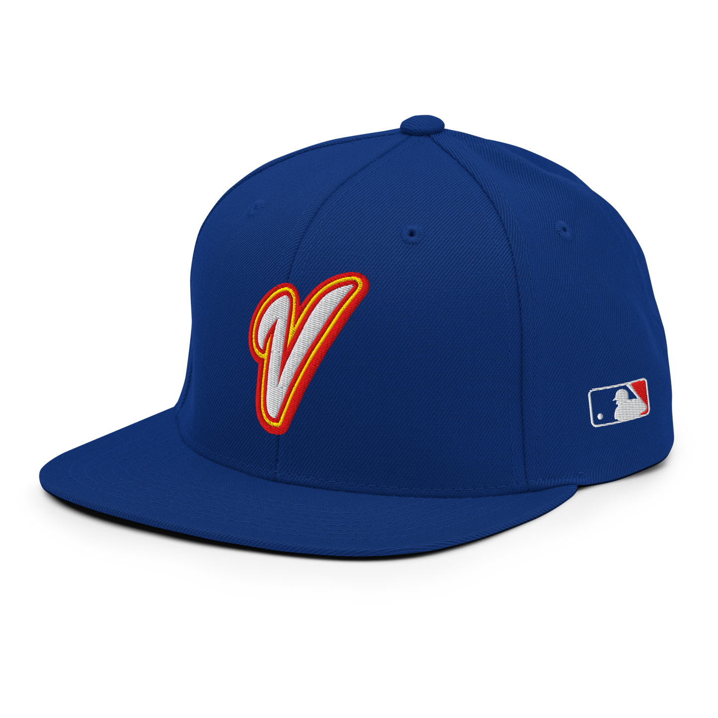 Gorra de Béisbol Venezolana Azul con Logo V y Bandera de Venezuela