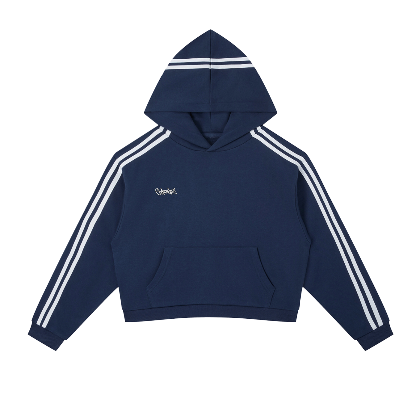 Contrast Side Stripe Cropped Hoodie