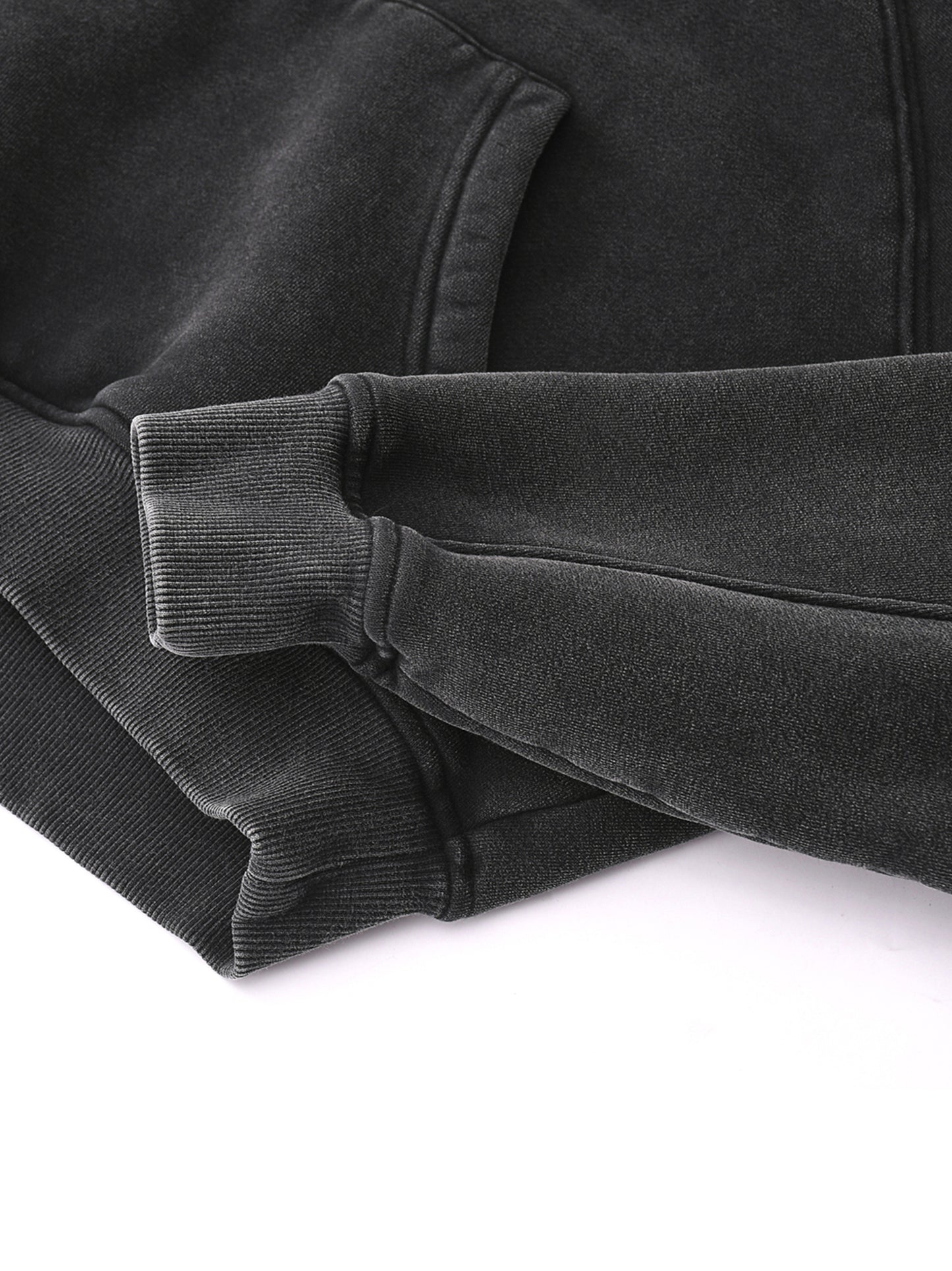 Sudadera corta efecto lavado nieve