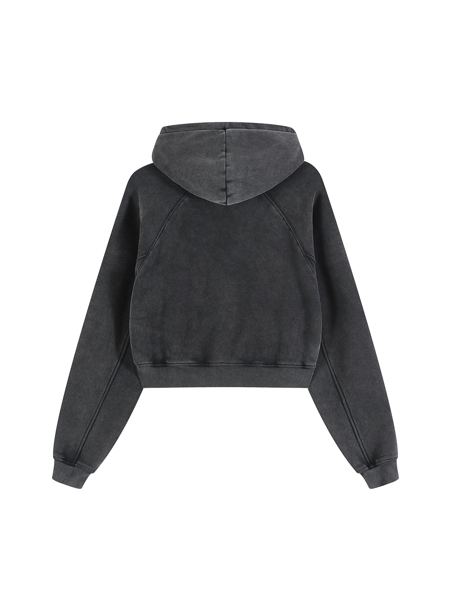 Sudadera corta efecto lavado nieve